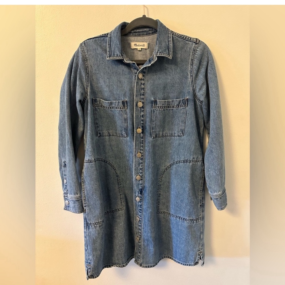 madewell • long sleeve denim dress with pockets effortless style & practicality